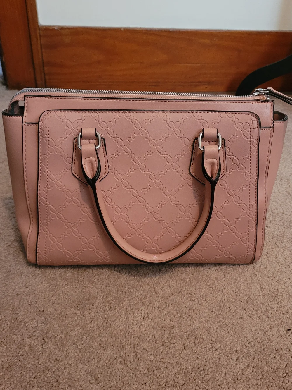 Nine West Pink Embossed Satchel
